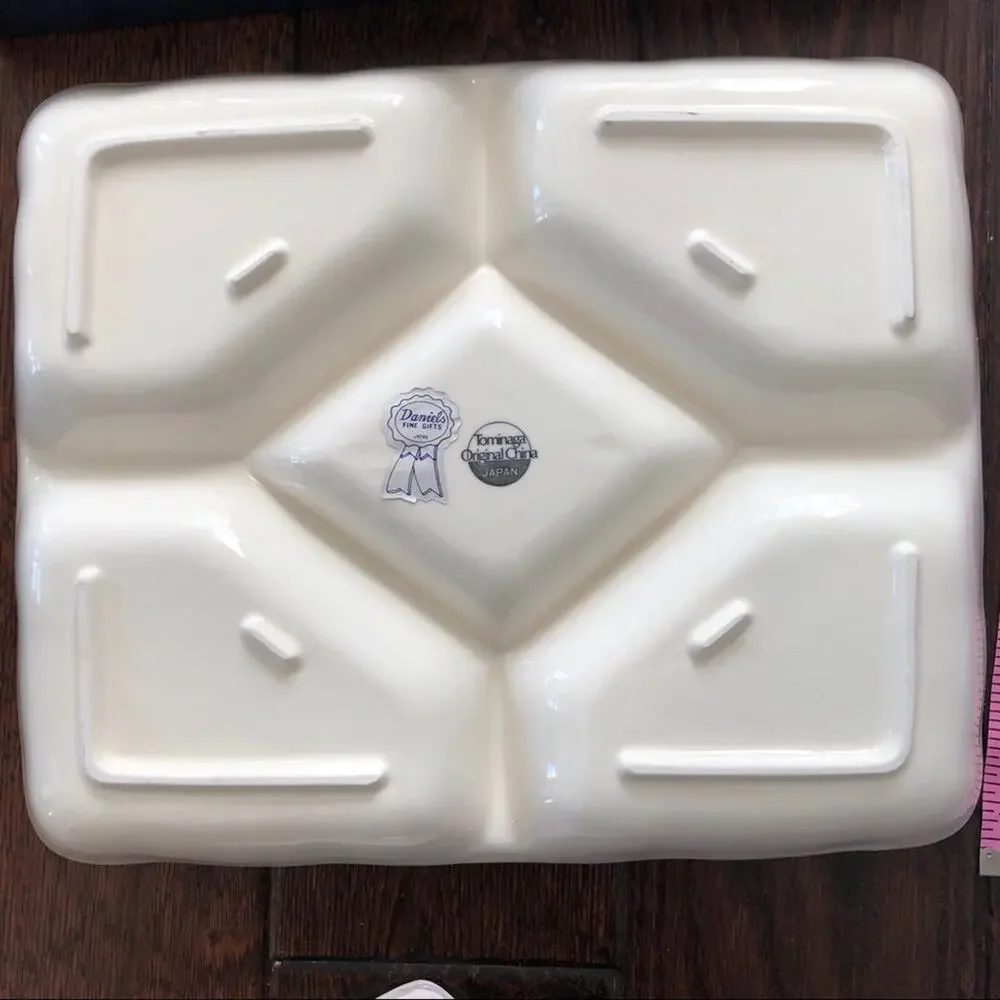 Vintage Condiment Dish Tominaga Japan Relish Dip Veggie Grannycore CRAZING